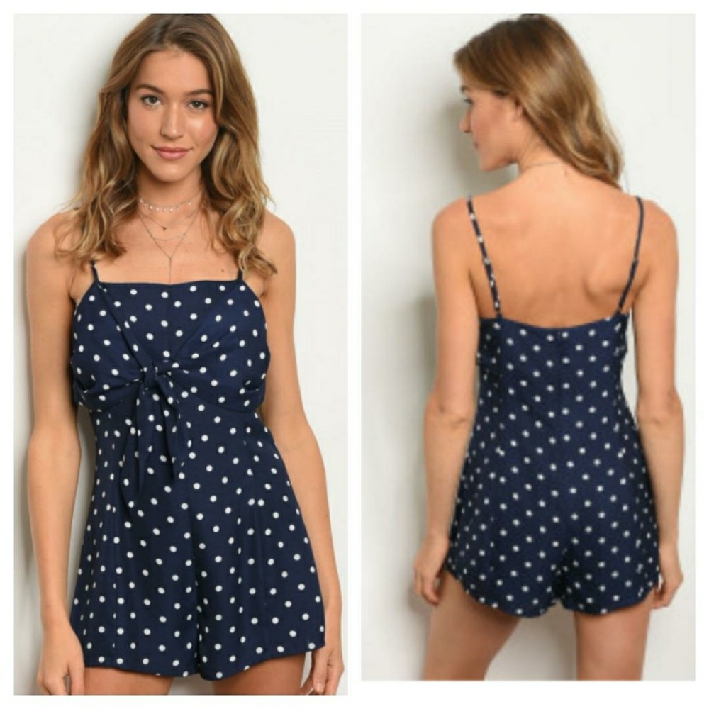 Navy Polka Dot Romper-Brand new-multiple sizes